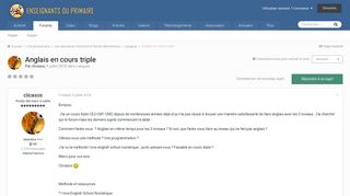 
                            11. Anglais en cours triple - Langues - Forums Enseignants du primaire