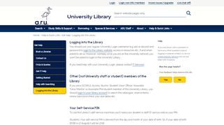 
                            9. Anglia Ruskin University Library - Logging into the Library