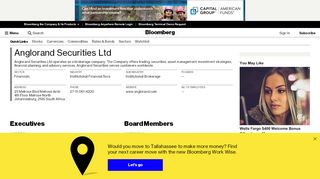 
                            8. Anglorand Securities Limited: Private Company Information - Bloomberg