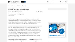 
                            8. Angriff auf zap-hosting.com | heise online