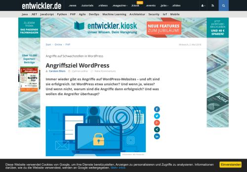 
                            12. Angriffsziel WordPress - Angriffe auf und Schwachstellen in WordPress