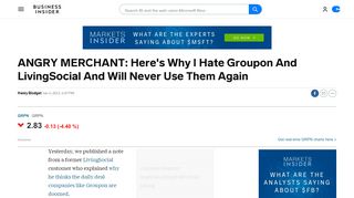 
                            7. ANGRY MERCHANT: Here's Why I Hate Groupon And LivingSocial ...