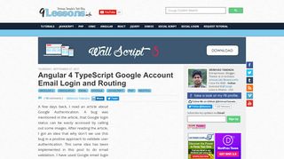 
                            4. Angular 4 TypeScript Google Account Email Login and Routing