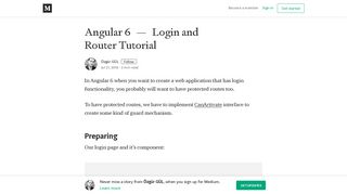 
                            3. Angular 6 — Login and Router Tutorial – Özgür GÜL – Medium