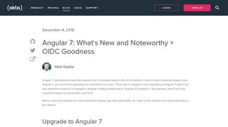 
                            8. Angular 7: What's New and Noteworthy + OIDC Goodness | Okta ...