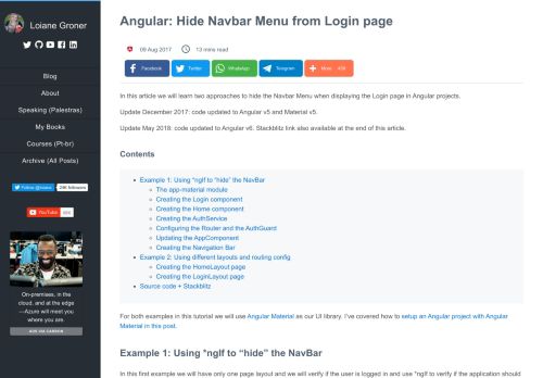 
                            2. Angular: Hide Navbar Menu from Login page - Loiane Groner