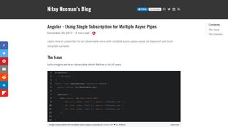 
                            10. Angular - Using Single Subscription for Multiple Async Pipes