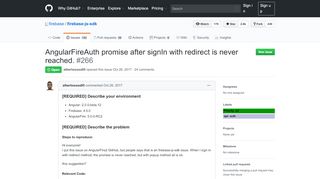 
                            4. AngularFireAuth promise after signIn with redirect is never reached ...