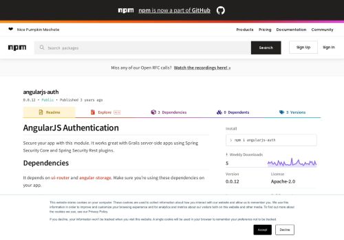 
                            6. angularjs-auth - npm