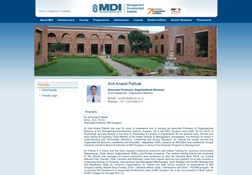 
                            12. Anil Anand Pathak - Welcome to MDI Faculty Dashboard