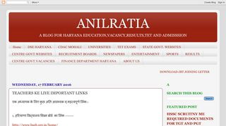 
                            6. ANILRATIA: TEACHERS KE LIYE IMPORTANT LINKS