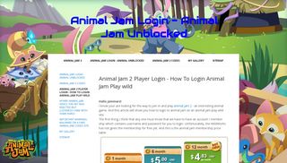 
                            5. Animal Jam 2 Player Login - How To Login Animal Jam Play wild ...