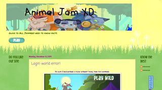 
                            7. Animal Jam XD: Login world error!