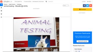 
                            7. animal testing - Moodle @ UCOL - studylib.net