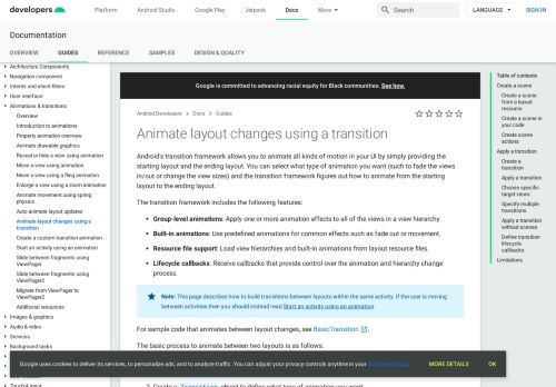 
                            11. Animate layout changes using a transition | Android Developers