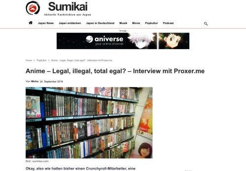 
                            11. Anime - Legal, illegal, total egal? - Interview mit Proxer.me - Sumikai