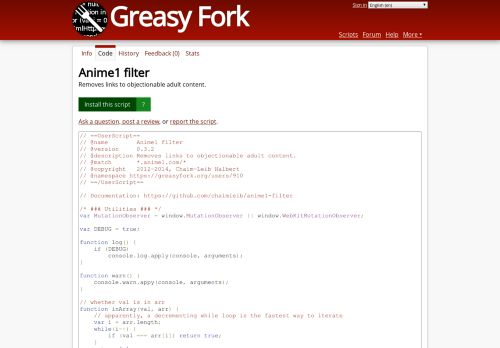 
                            9. Anime1 filter - Source code - Greasy Fork