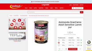 
                            13. Animonda GranCarno Adult Sensitive Lamm pur | zookauf zookauf