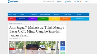 
                            11. Anis Saggaff: Mahasiswa Tidak Mampu Bayar UKT, Minta Uang ke ...