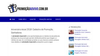 
                            3. Aniversário Assai 2018 → Cadastro da Promoção, Ganhadores ...