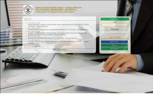 
                            4. Anjungan Mahasiswa - POLTEKKES KEMENKES JAKARTA II: Login ...