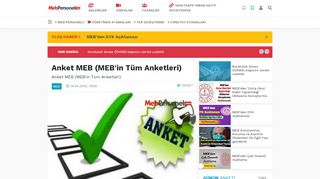 
                            3. Anket MEB (MEB'in Tüm Anketleri) - MEB Personel