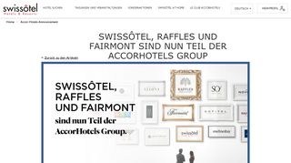 
                            8. Ankündigung von Accor Hotels - Swissôtel Hotels & Resorts - Swissotel