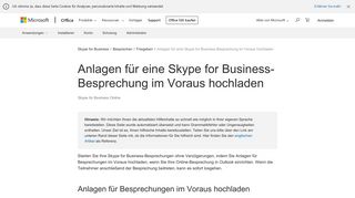 
                            9. Anlagen für eine Skype for Business-Besprechung im Voraus ...