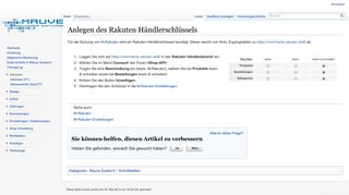 
                            9. Anlegen des Rakuten Händlerschlüssels – Mauve System3 Handbuch