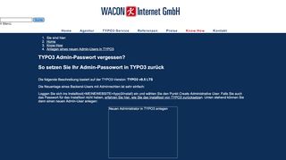 
                            11. Anlegen eines neuen Admin-Users in TYPO3 - WACON Internet GmbH