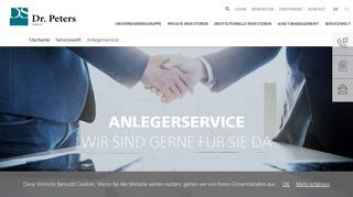 
                            3. Anlegerservice | Servicewelt | Dr. Peters Group | Dr. Peters Group
