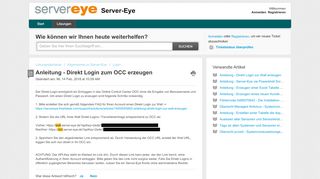 
                            7. Anleitung - Direkt Login zum OCC erzeugen : Server-Eye