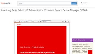 
                            9. Anleitung. Erste Schritte IT Administrator. Vodafone Secure Device ...