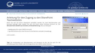 
                            1. Anleitung für den Zugang zu den SharePoint ... - Uni Göttingen