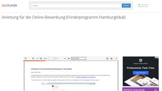 
                            7. Anleitung für die Online-Bewerbung (Förderprogramm Hamburglobal)