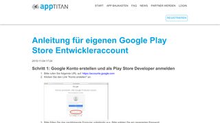 
                            10. Anleitung für eigenen Google Play Store Entwickleraccount - appTITAN