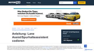 
                            3. Anleitung: Lane Assist/Spurhalteassistent codieren -... - Motor-Talk