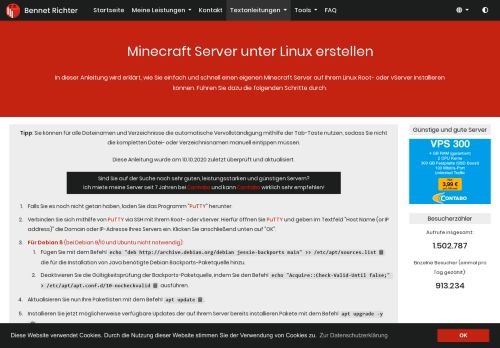
                            9. Anleitung: Minecraft Server unter Linux erstellen - Bennet Richter