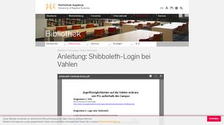 
                            3. Anleitung: Shibboleth-Login bei Vahlen - Hochschule Augsburg