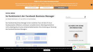 
                            10. Anleitung: So funktioniert der Facebook Business Manager - Seokratie