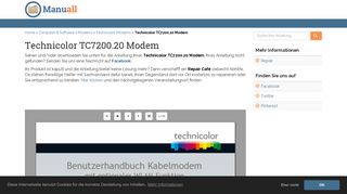 
                            9. Anleitung - Technicolor TC7200.20 Modem - Manuall DE