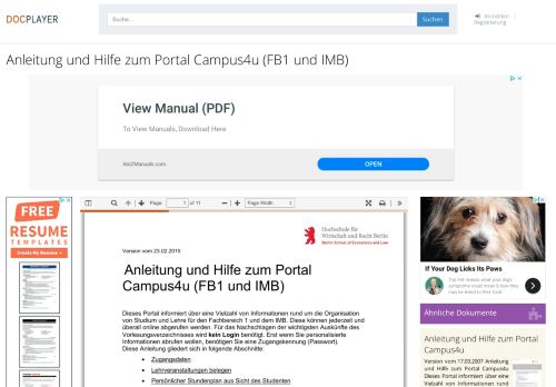 
                            9. Anleitung und Hilfe zum Portal Campus4u (FB1 und IMB) - PDF