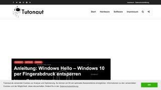 
                            2. Anleitung: Windows Hello - Windows 10 per Fingerabdruck entsperren ...