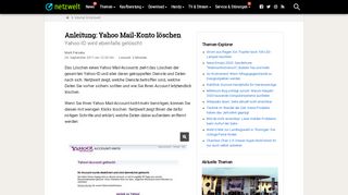 
                            10. Anleitung: Yahoo Mail-Konto löschen - NETZWELT