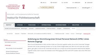 
                            2. Anleitung zur Einrichtung eines VPN - Universität Tübingen