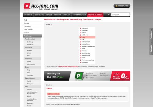 
                            3. Anleitungen, KAS, E-Mail, Mail-Adresse, Autoresponder ... - All-Inkl