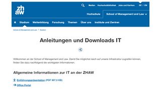 
                            5. Anleitungen und Downloads IT | ZHAW School of Management and Law