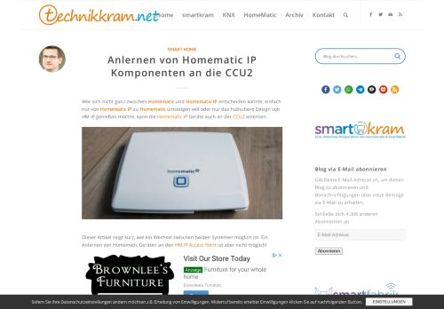 
                            13. Anlernen von Homematic IP Komponenten an die CCU2 › technikkram ...