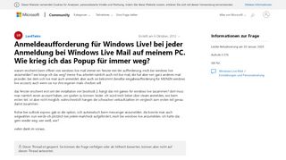 
                            10. Anmeldeaufforderung für Windows Live! bei jeder Anmeldung bei ...