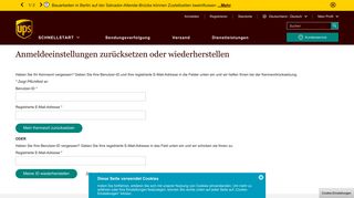 
                            11. Anmeldeeinstellungen zurücksetzen oder wiederherstellen - UPS.com